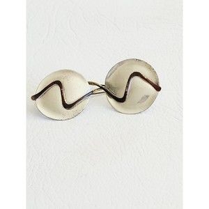 Vintage Barbara B. Sucherman Artist Modernist Disc Sterling Silver Earrings